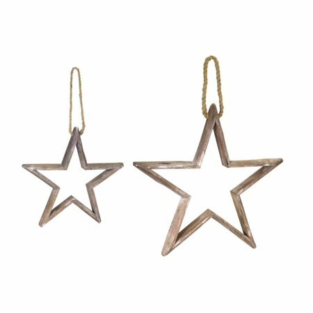 SMARTGIFTS Wooden Star Ornament - Set of 4 SM3595288